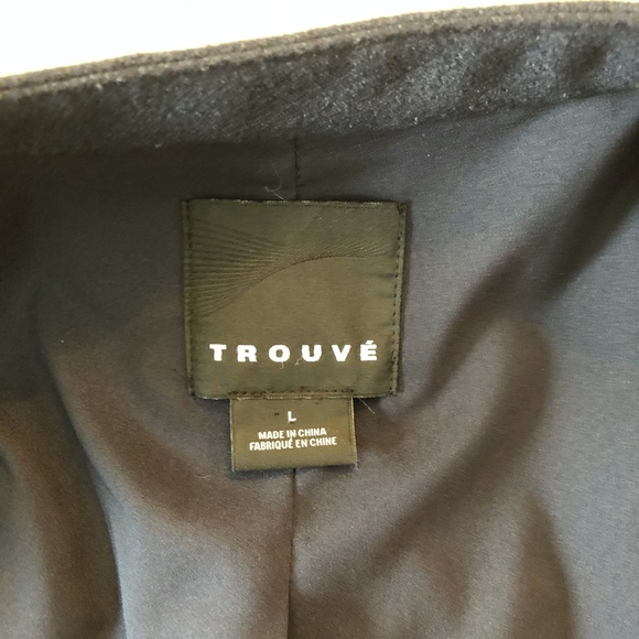 Trouve Navy asymmetric zip moto inspired coat sz L - Picture 8 of 8